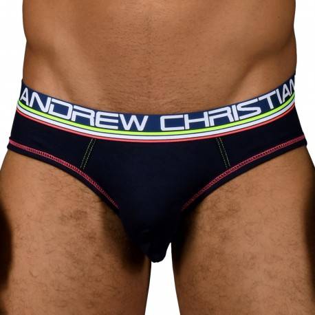 Andrew Christian Almost Naked Cotton Brief - Navy S