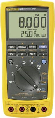 Fluke 789. Breite: 100 mm, Tiefe: 203 mm, Höhe: 50 mm. Akku-/Batterietyp: AA. Anzeige: LCD (3977194)