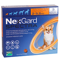 Nexgard Spectra Tab Xsmall Dog 4.4-7.7 Lbs Orange 6 Pack
