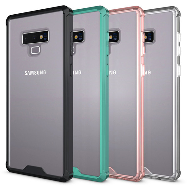 Transparent iPhone Case For Samsung Galaxy Note 9 8 S9Plus S8Plus A8 Anti-knock Hybrid Soft TPU Hard PC Protective Shockproof Clear Cover