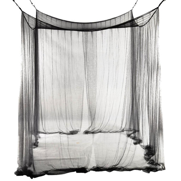 4 Corner Post Bed Canopy Mosquito Net Full Queen King Size Netting Black Bedding Home Decor tent for