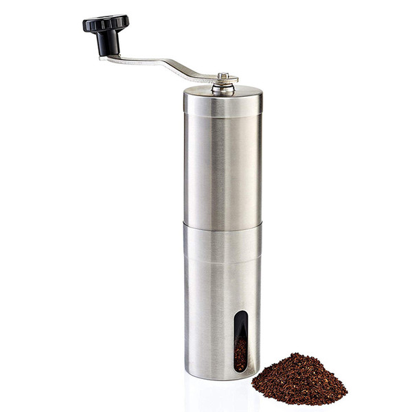 Coffee Grinder - Stainless Steel Portable Manual Conical Burr Mills, Adjustable Ceramic Core Q0109