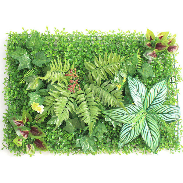 40*60cm Artificial Grasses Plants Wall Panel Fake Lawn Leaf Fence Artificial Foliage for Home Garden Wall Decor Greenery