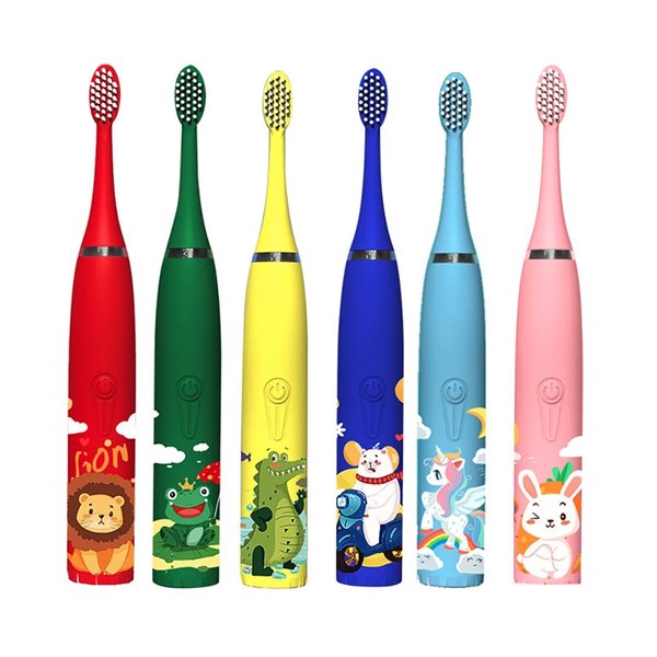 Electric Toothbrush for Children Kids Smart Tooth Brush Soft Silicon Cartoon 6 Heads Baby Child Toothbrush Teeth Cleaning