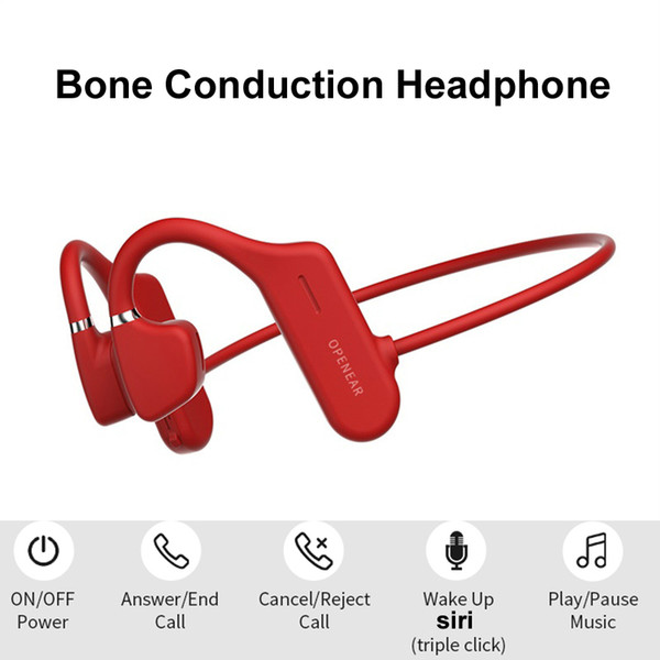 Bone Conduction Headphones Bluetooth Wireless Earphone Neckband Non in-ear or Over-ear Earphone Handsfree for Sports Driving Outdoor Headset