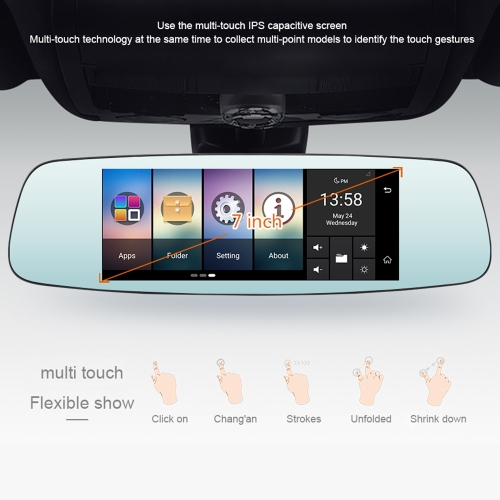 JUNSUN A800 Multifunction Wifi Car Driving Recorder Portable Auto DVR Dual Len Rearview Camera