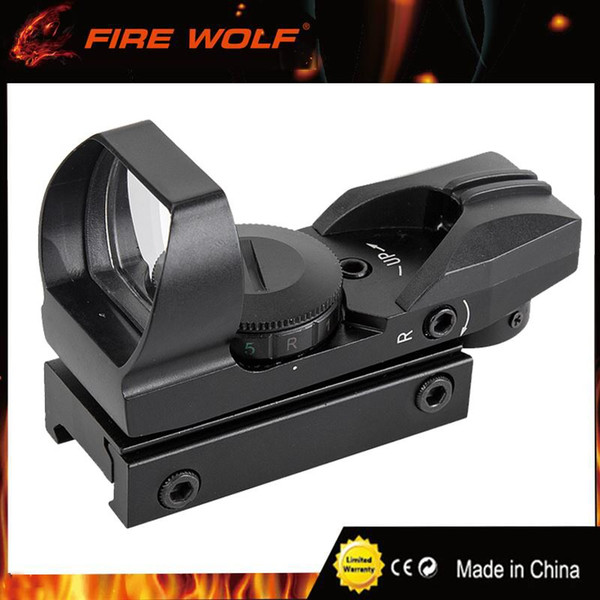 FIRE WOLF 1X22 Red Green Dot Reflex Sight Scope Tactical Holographic 4 Reticles Projected for Hunting