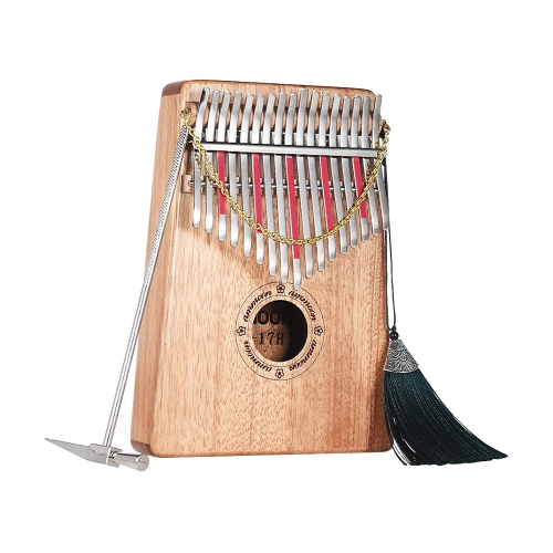 ammoon Thumb Piano Kalimba Mbira Sanza 17 Keys Swartizia Spp Solid Wood with Carry Bag Music Book Musical Scale Stickers Tuning Hammer Musical Gift AKP-17H