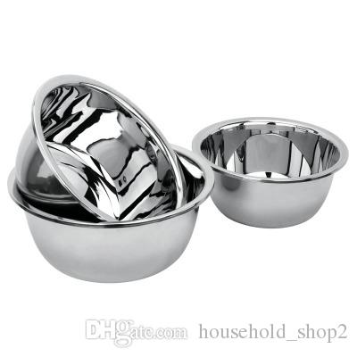 20*8.5cm Stainless Steel Dish Dinner Basin High Quality Tableware Durable Snack Fruit Bowls kitchen Restaurant Accessories