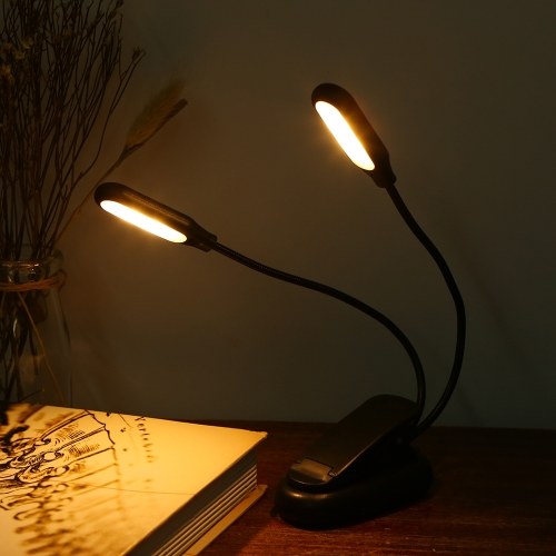 10 LED 2 Light Colors 3 Illumination Modes Table Lamp Desk Light with Clamp Clip Base