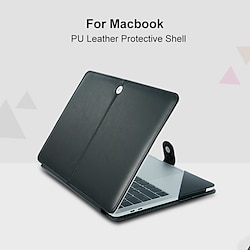 MacBook Case Compatible with Macbook Air Pro 13.3 inch Hard PU Leather Solid Color miniinthebox
