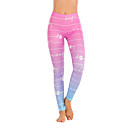 Women's Yoga Pants 3D Print Pink Elastane Yoga Running Fitness Tights Leggings Sport Activewear Quick Dry Tummy Control Butt Lift Moisture Wicking High Elasticity Skinny