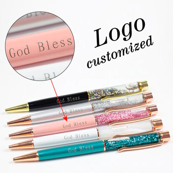 1pc New Gold Foil Pens Metal Ballpoint Pens Office Birthday Gifts Ballpoint Pens Engraved Name Private Laser Customized Logo Pen