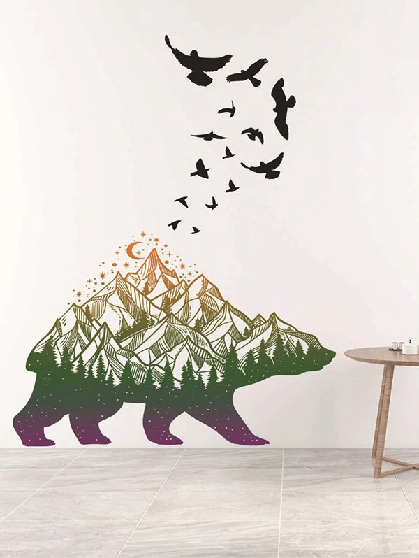 Mountains Animal Print Wall Art Stickers