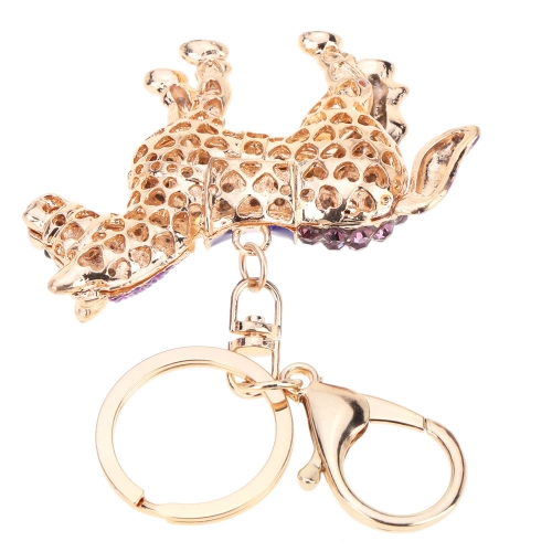Fashional Jewelry Hollow Shinning Rhinestone Aureate Horse Pendant Key Ring Key Chain