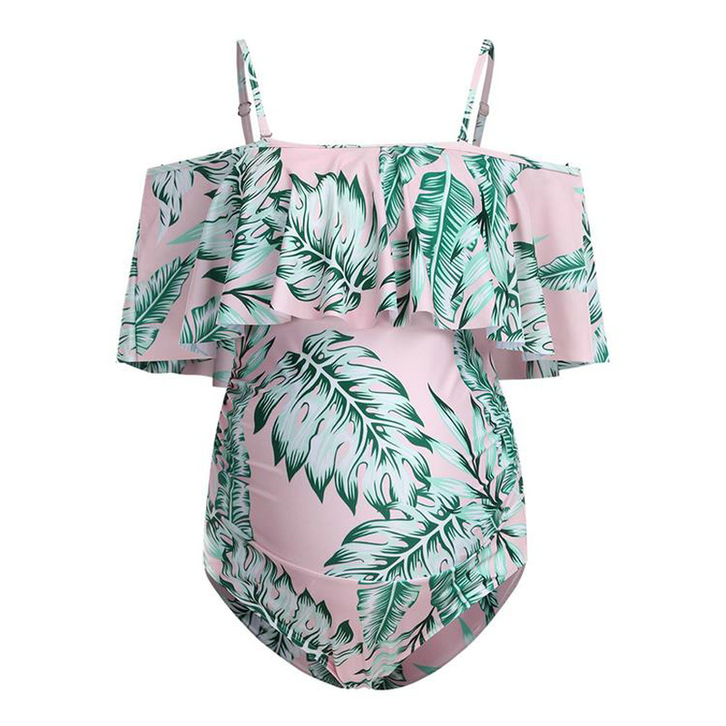 Flounce  One-piece Maternity Swimwear Trendy