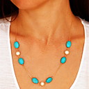 Pendant Necklace European Pearl Resin Alloy Blue Necklace Jewelry For Party Daily Casual