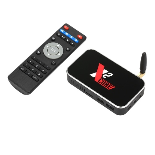 X2 CUBE Smart Android 9.0 TV Box UHD 4K Reproductor multimedia Amlogic S905X2 2GB LPDDR4 16GB EMMC 2.4G / 5G WiFi 1000M LAN Set Top Box con control remoto