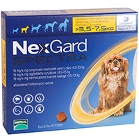 Nexgard Spectra Tab Small Dog 7.7-16.5 Lbs Yellow 3 Pack