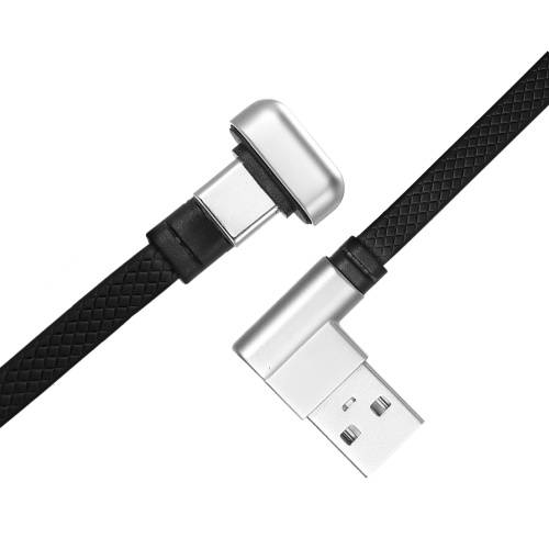 Tipo-C Cable de carga rápida codo de 180 grados 1.2 m