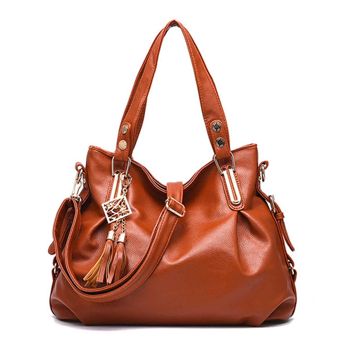 Women Faux Leather Tassel Soft Leather Handbag