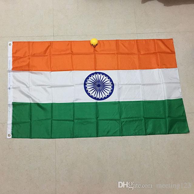 2018 The India Flag Polyester Flag 5*3 FT 150*90 CM High Quality you can add brass buckle(leave massage)