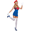 Super Mario Red  Blue Polyester Costume Party Halloween des femmes