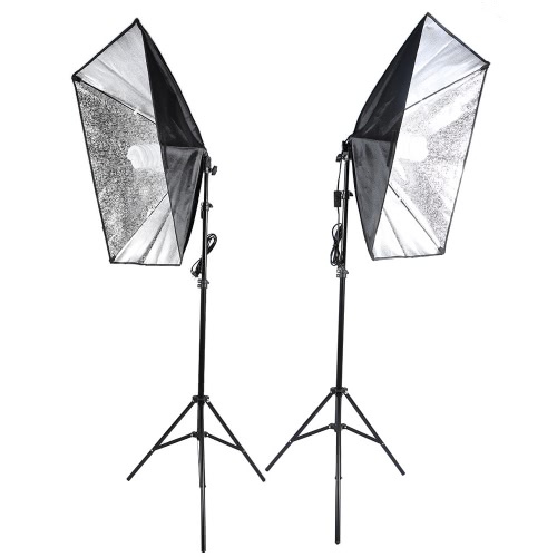 Estudio de fotografía cubo paraguas Softbox luz iluminación tienda foto Kit equipo de Video 2 * 135W bombilla 2 * trípode 2 * Softbox 1 * bolsa de transporte para productos de retrato