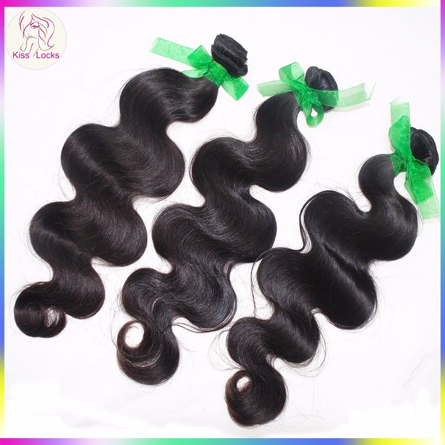 Raw KissLocks10A Good Luster Body Wave Bundles Cambodian Raw Virgin Human Hair Can Be Dyed