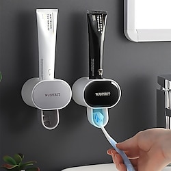 Automatic Toothpaste Dispenser Wall Mounted Kids Hands Free Toothpaste Squeezer Dispenser Bathroom Accessories For Family Shower Bathroom, Black, Grey Lightinthebox