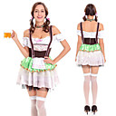 Carnival Oktoberfest Beer Trachtenkleider Women's Dress Bow Neckwear Bavarian Vacation Dress Costume Green