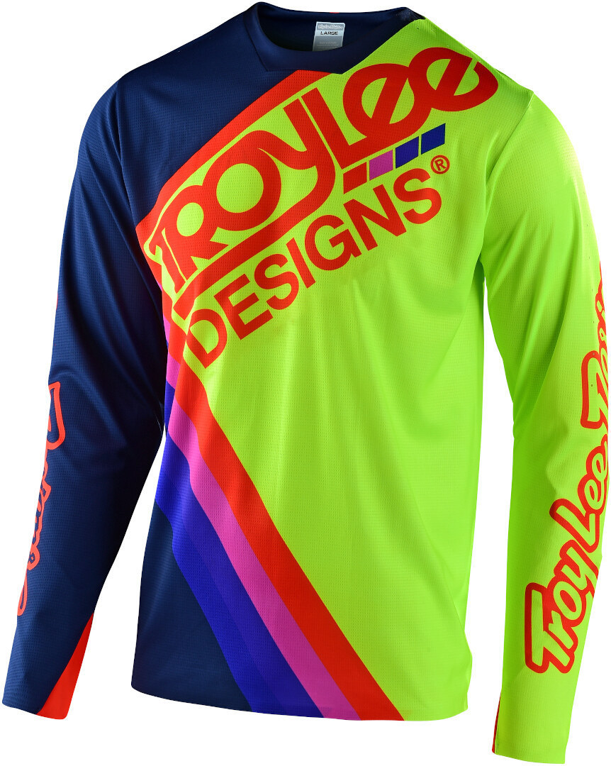 Troy Lee Designs Sprint Ultra Tilt Bicycle Jersey, blue-yellow, Size M, blue-yellow, Size M