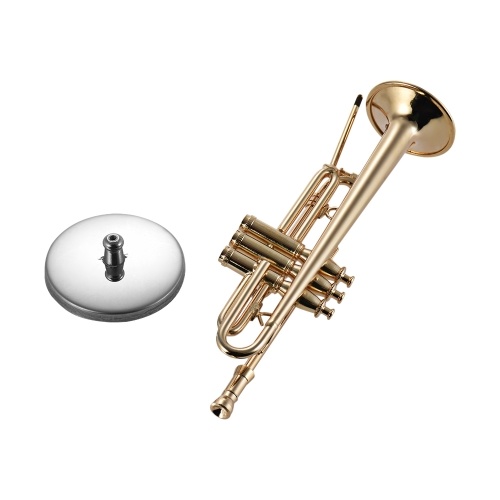 Mini Brass Trumpet Model Exquisite Desktop Musical Instrument Decoration