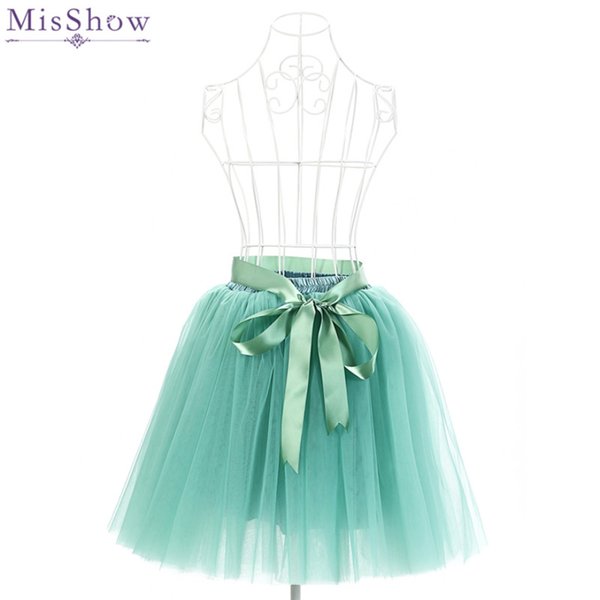 DHL MisShow 17 Colors Tulle Skirt Tutu Petticoats Short Underskirt 6 Layers 50 cm Puffy Skirt Crinoline Petticoat Rockabilly CPA1002
