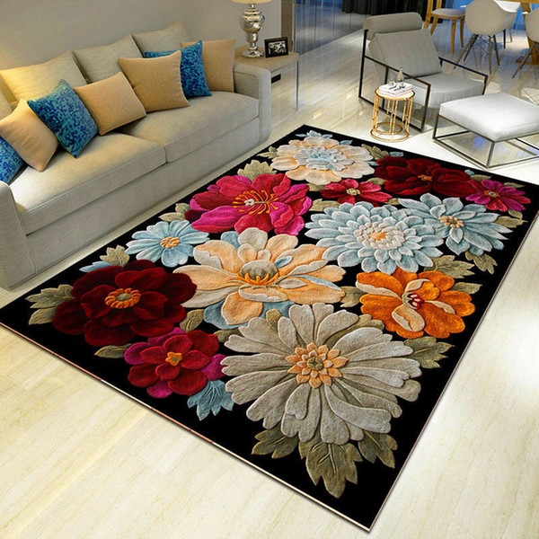 3D Flower Carpets Hallway mat Doormat Bedroom Rectangle Floral rug Living Room Classic Ocean Rugs Kids Kitchen Stairs Carpet Anti-skid Hotel Corridor Mats