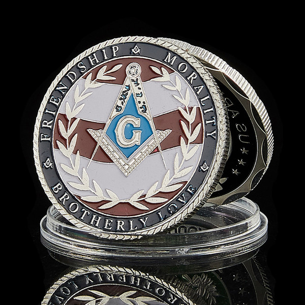 Silver Coin European Masonic Freemasonry Brotherhood Craft Round Double Commemorative Coins