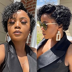 Short Deep Curly Lace Front Wig Pixie Cut 13x4x1 T Part Transparent Lace Front Human Hair Wigs Pre Plucked Hairline Wig For Women Brazilian Lace Bob Wig Lightinthebox