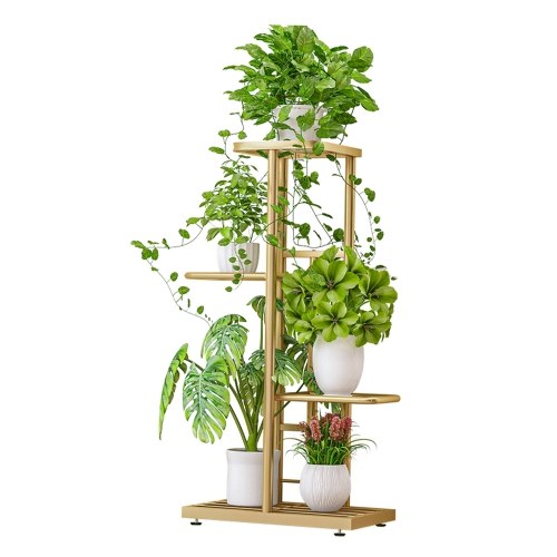 Présentoir à 4 niveaux Pots de fleurs Support de plante Support de plante Échelle de rempotage Support de jardinière Support de stockage robuste pour plantes en pot