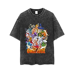 One Piece Monkey D. Luffy T-shirt Oversized Acid Washed Tee Print Graphic T-shirt For Men's Women's Unisex Adults' Hot Stamping 100% Cotton Casual Daily Lightinthebox