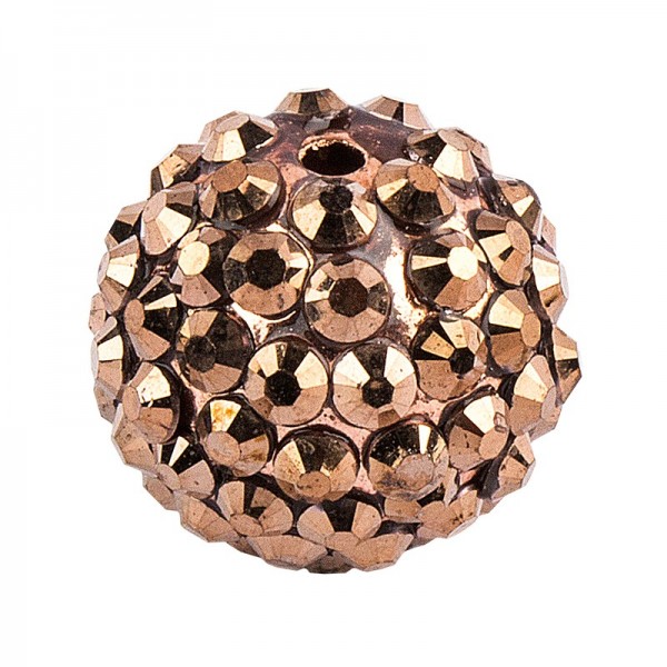 Kristall-Perlen, Ø 14mm, bronze, 10 Stück
