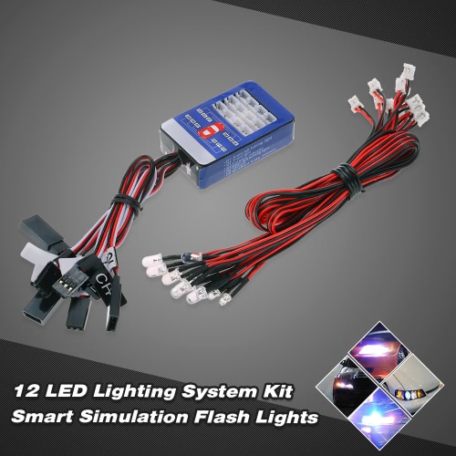 12 Sistema de iluminación LED de dirección Juego de frenos inteligentes simulación luces del flash de 1/10 Escala Modelos RC Car Yokomo Tamiya HSP HPI AXIAL RC4WD Traxxas