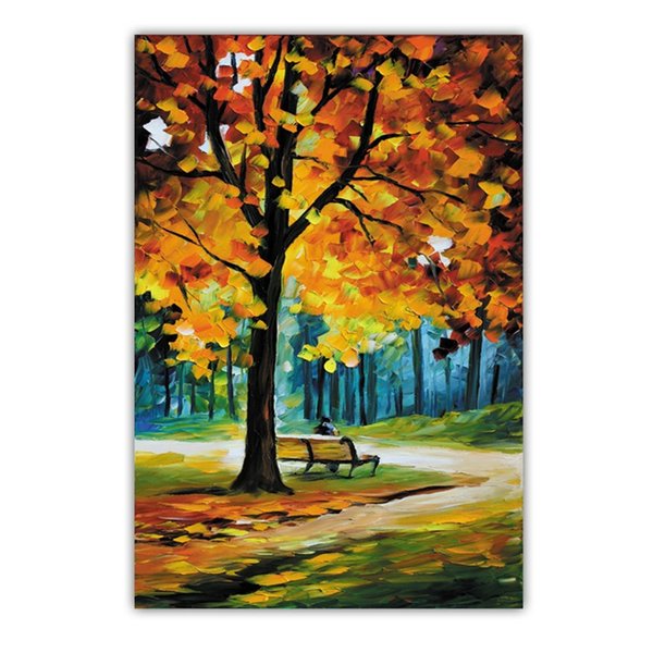 HD Canvas Wall Art Prints Landscape Oil Painting for Living Room Home Decoration Maple Leaves in Autumn No Framed High Quality
