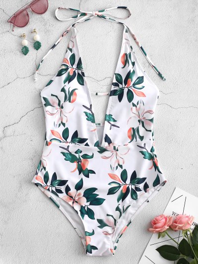 ZAFUL Plant Print One-piece Swimsuit