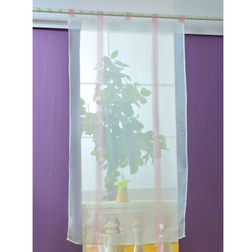 Anself 80*140cm Pastoral Voile Curtains Tab Top Tulle Sheer Curtain Roman Blinds for Bedroom Door Window Decoration