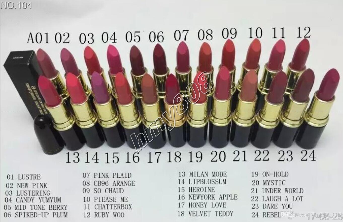 Free Shipping Good Quality Makeup Frost Lipstick Retro Matte Lipstick With English Name 3g