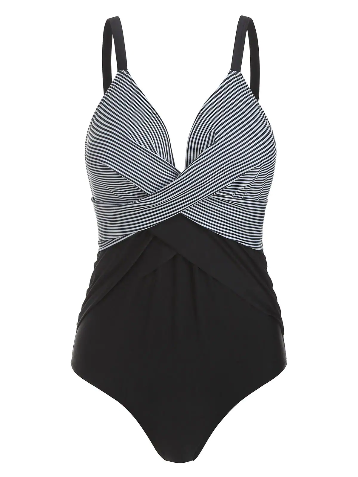 Twisted Striped One-piece Swimsuit