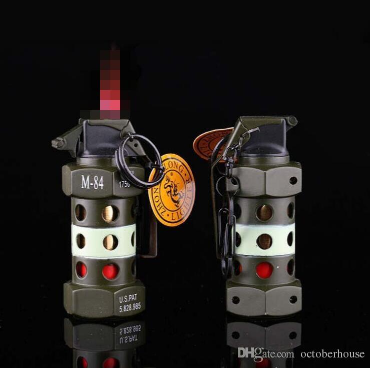 Shock grenade model Shaped lighter Metal Butane Windproof Jet Lighters NO Gas For Smoking Cigarette Kitchen Tools