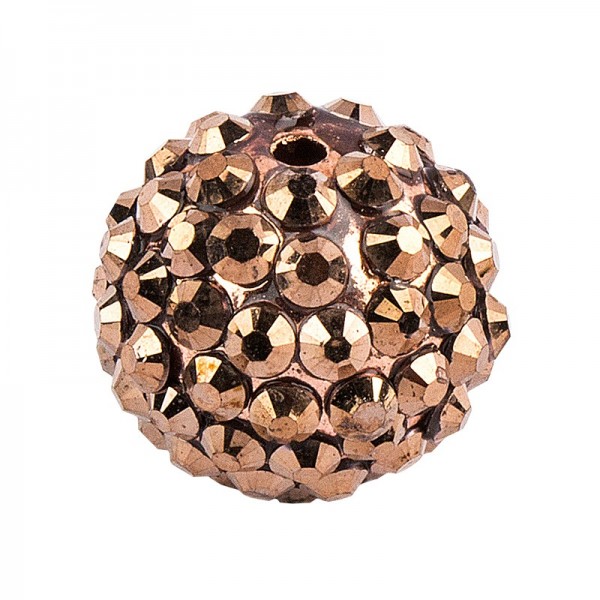 Kristall-Perlen, Ø 10mm, bronze, 10 Stück
