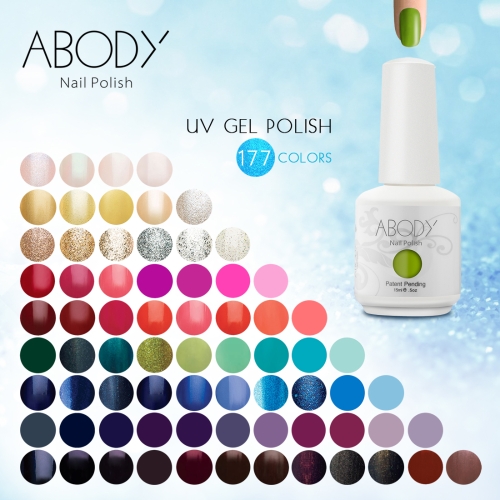 Abody 15ml Soak Off Nail Gel Polish Nail Art Professional Shellac Lacquer Manicure UV Lamp & LED 177 Colors 1541