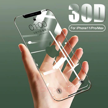 30D Full Cover Tempered Glass For iPhone 11 Pro Max Glass X XS Max XR Screen Protector Glass On For iPhone 6 6s 7 8 Plus X Film